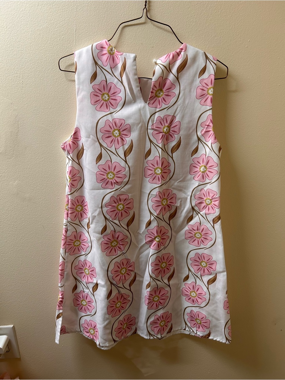 SHEIN White Dress with Pink Floral Print